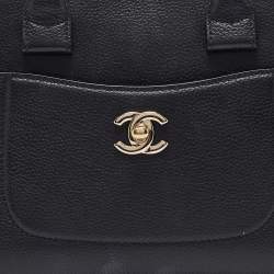 Pre Owned Chanel Black Leather Mini Neo Executive Tote