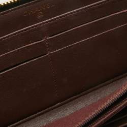Chanel Black Quilted Leather Classic Zip Around Wallet