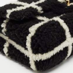 Pre Owned Chanel Black/White Shearling Classic Flap Bag