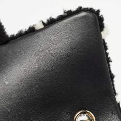 Pre Owned Chanel Black/White Shearling Classic Flap Bag