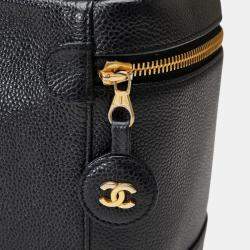 Chanel Black Caviar Leather CC Vanity Case