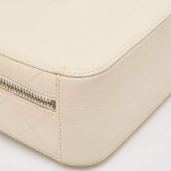 Chanel Off White Quilted Leather Coco Curve Vanity Case Bag
