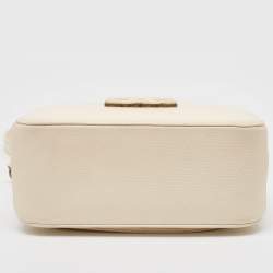 Chanel Off White Quilted Leather Coco Curve Vanity Case Bag