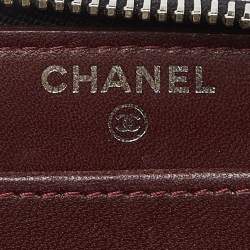 Chanel Black Quilted Leather CC Zip Around Wallet 