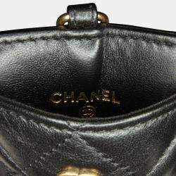 Chanel Black Pearl Crown CC Wristlet Multi Pouches