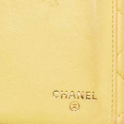 Chanel Yellow Quilted Leather CC Flap Continental Wallet