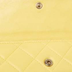 Chanel Yellow Quilted Leather CC Flap Continental Wallet