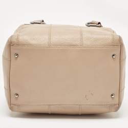Pre Owned Chanel Beige Square Quilt Caviar Leather LAX Bowler Bag