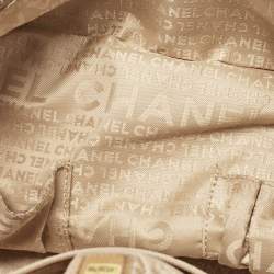 Pre Owned Chanel Beige Square Quilt Caviar Leather LAX Bowler Bag