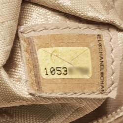 Pre Owned Chanel Beige Square Quilt Caviar Leather LAX Bowler Bag