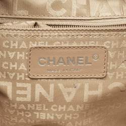 Pre Owned Chanel Beige Square Quilt Caviar Leather LAX Bowler Bag