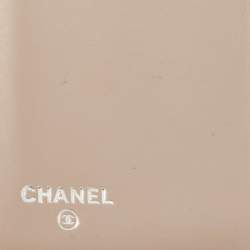 Chanel Beige Quilted Caviar Leather CC Trifold Continental Wallet