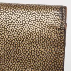 Chanel Gold Leather Timeless CC L Yen Wallet