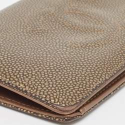Chanel Gold Leather Timeless CC L Yen Wallet