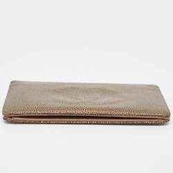 Chanel Gold Leather Timeless CC L Yen Wallet