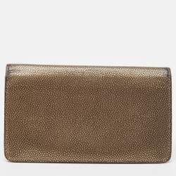 Chanel Gold Leather Timeless CC L Yen Wallet