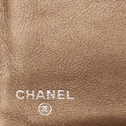 Chanel Gold Leather Timeless CC L Yen Wallet