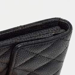 Chanel Black Caviar Quilted Leather CC Flap Card Case
