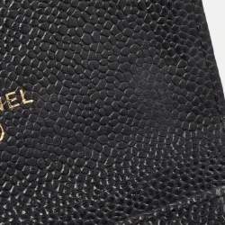 Chanel Black Caviar Quilted Leather CC Flap Card Case