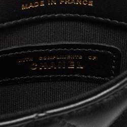 Chanel Black Quilted Leather Micro CC Pearl Embellished Bag