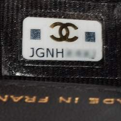 Chanel Black Quilted Leather Micro CC Pearl Embellished Bag