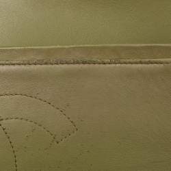 Pre Owned Chanel Green Quilted Patent Leather Jumbo Classic Double Flap Bag