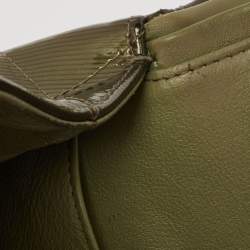 Pre Owned Chanel Green Quilted Patent Leather Jumbo Classic Double Flap Bag