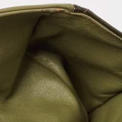 Pre Owned Chanel Green Quilted Patent Leather Jumbo Classic Double Flap Bag