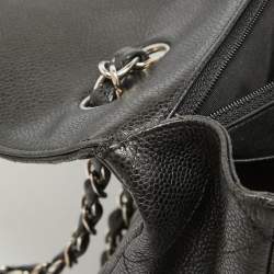 مملوكة مسبقًا Chanel Black Quilted Caviar Leather Jumbo Classic Single Flap Bag