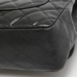 مملوكة مسبقًا Chanel Black Quilted Caviar Leather Jumbo Classic Single Flap Bag