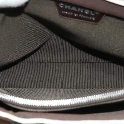 Chanel Brown Synthetic Metal Handle Tote