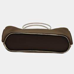 Chanel Brown Synthetic Metal Handle Tote