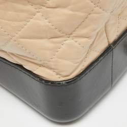 Pre Owned Chanel Black/Peach Quilted Aged Leather Small Gabrielle Backpack