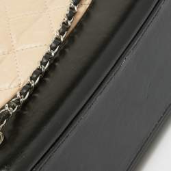 Pre Owned Chanel Black/Peach Quilted Aged Leather Small Gabrielle Backpack