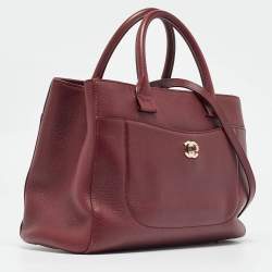 Chanel Burgundy Leather Small Neo Executive Shopper Tote