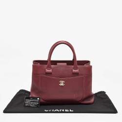 Chanel Burgundy Leather Small Neo Executive Shopper Tote