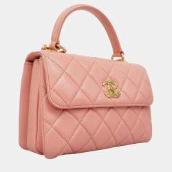 Chanel Pink Leather Small Trendy CC Top Handle Bags