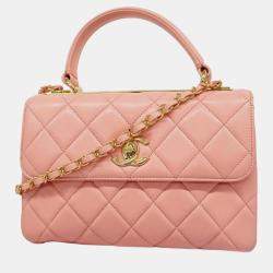 Chanel Pink Leather Small Trendy CC Top Handle Bags