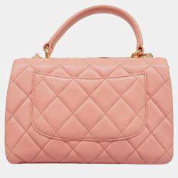 Chanel Pink Leather Small Trendy CC Top Handle Bags