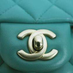 Chanel Green Lambskin Leather Mini Flap Bag Shoulder Bags
