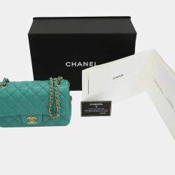 Chanel Green Lambskin Leather Mini Flap Bag Shoulder Bags