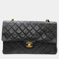 Chanel  Lambskin Leather Medium Classic Double Flap Shoulder Bags