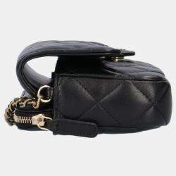 Chanel Black Caviar Quilted Flap Phone Holder With Chain 