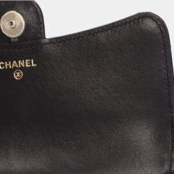 Chanel Black Caviar Quilted Flap Phone Holder With Chain 
