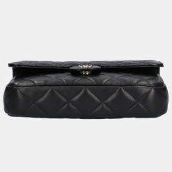 Chanel Black Caviar Quilted Flap Phone Holder With Chain 