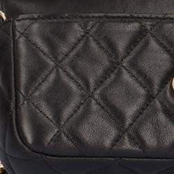 Chanel Black Caviar Quilted Flap Phone Holder With Chain 