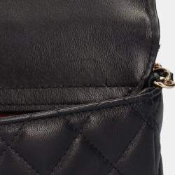 Chanel Black Caviar Quilted Flap Phone Holder With Chain 