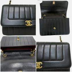 Chanel Black Leather  Mademoiselle Shoulder Bag