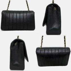 Chanel Black Leather  Mademoiselle Shoulder Bag