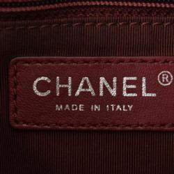 Pre Owned Chanel Burgundy Leather Paris-Salzburg Quilted Saddle Bag